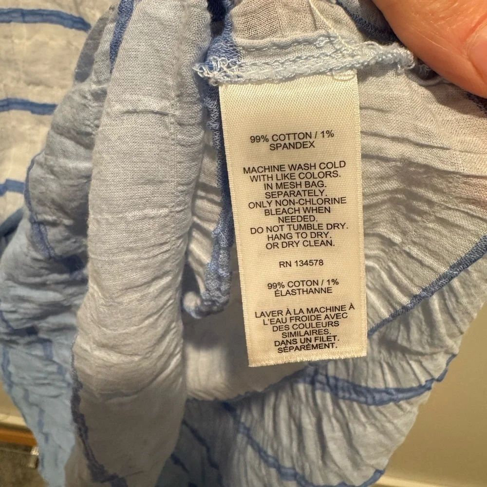 Vineyard Vines Blue Dip-Dye Long Sleeve Shirt Cover-Up Dress